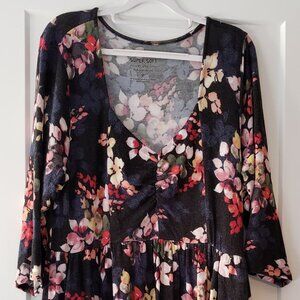 Torrid Sweetheart Skater Dress - Super Soft Plush Floral Black Plus Size 2